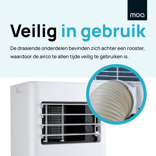 Climatiseur mobile - MOA - 3-en-1 - Déshumidificateur et Ventilateur - télécommande - classe énergétique A - pour pièces jusqu'à 60m³ - Blanc
