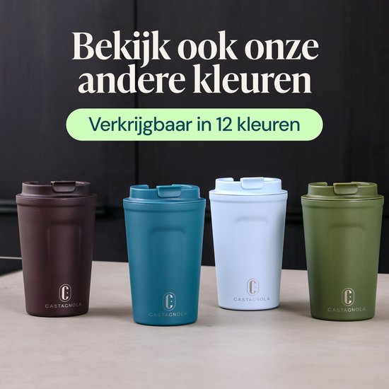 Mug thermos Castagnola - Tasse à café To Go - Mug de voyage pour le café et le thé - Mug à thé - 380 ML - acier inoxydable - Vert