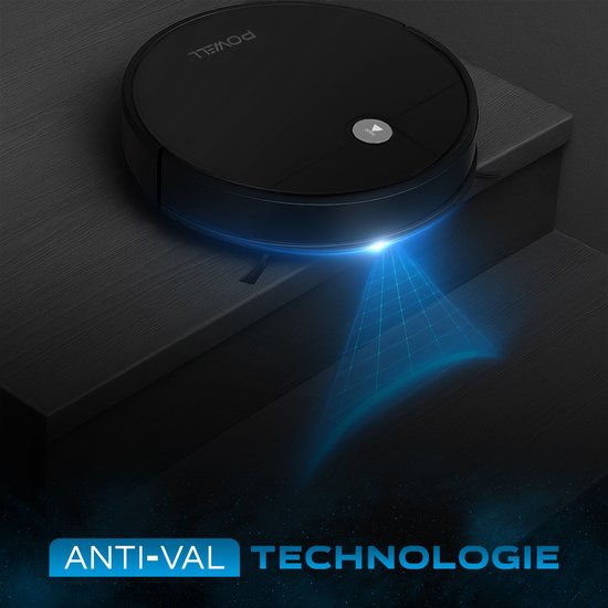 Powell Robot Aspirateur - Robot Aspirateur avec Fonction Mopping - Robot Aspirateur avec Station de Charge - Robot Aspirateur - Mopping Robot - Noir