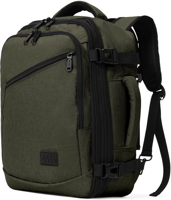 TRVLMORE Sac de voyage - Sac à dos 25L - Bagage à main - Anti-éclaboussures - Sac à dos - Sac de week-end - Mesdames et Messieurs - Vert