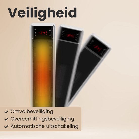 Fourneau électrique Auronic - Fourneau en céramique - Fourneau à tour - 2000W - Blanc