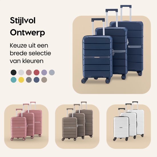 SKYCASES Urban Adventurer - Valise de voyage moyenne - Verrouillage par numéro - 44x27x66cm - 78L - Valise de voyage avec verrouillage de valise - Roues pivotantes - Bleu foncé V2
