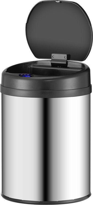 Poubelle automatique / Poubelle / Poubelle à détecteur - 30 litres - Argenté - Rond