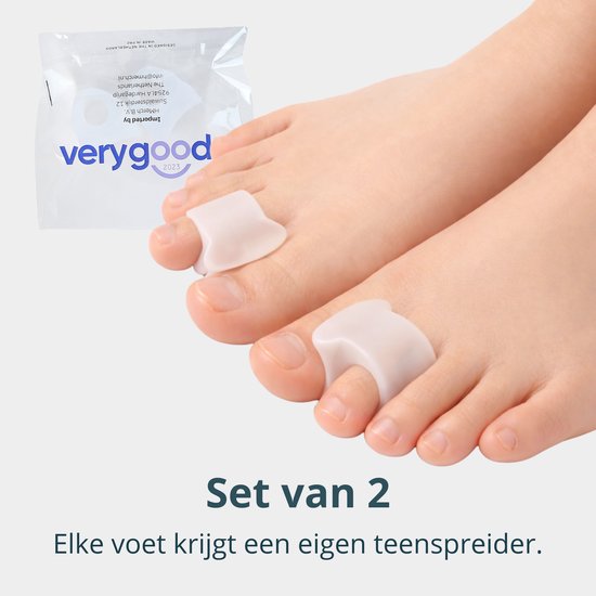 VeryGoods™ Hallux Valgus Toe Corrector - Toe Spreader Big toe - 2 Pieces - Toe protector - Hammer toe - Toe spreaders