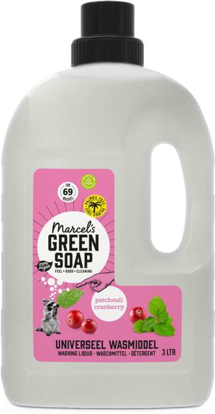 Marcel's Green Soap Universal Detergent Patchouli & Cranberry - 3 litres - 69 lavages