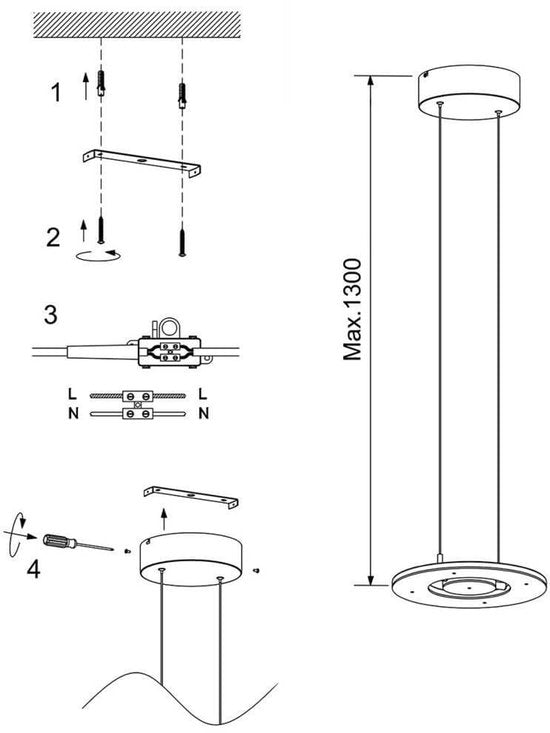 Steinhauer Exclusive - lampe suspendue - Soleil - acier - métal - Ø 32cm - LED - 4140ST