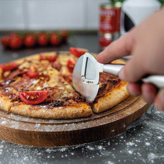 Coupe-pizza Boska Copenhagen - Lavable au lave-vaisselle - Rouleau - Ne vacille pas - Acier inoxydable