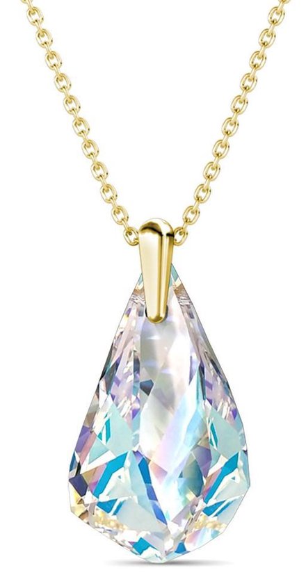 Yolora Collier pour femmes avec pendentif en cristal Kalpa Camaka - Couleur or - Plaqué or jaune 18K - Collier pour femmes Or - Bijoux - Collier - Boîte cadeau de luxe - Boîte cadeau - Boîte cadeau exclusive - Bel emballage cadeau
