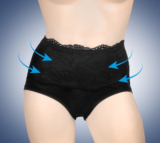 Slip correcteur de silhouette - sous-vêtements de maintien - slip femme set de 2 - noir l/xl