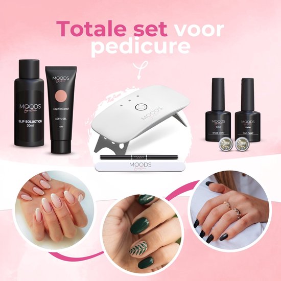 Moods Gellac - Luxury Polygel Set - Polygel Nails Starter Pack - Inclut une lampe UV LED - 6 couleurs - The Nude