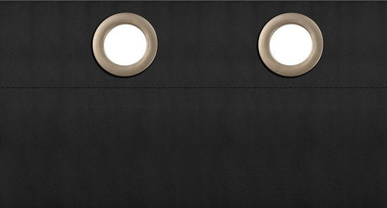 Larson - Rideau occultant tissé de luxe - Anneaux - Gris foncé - 300 x 250 cm - occultant & prêt-à-porter