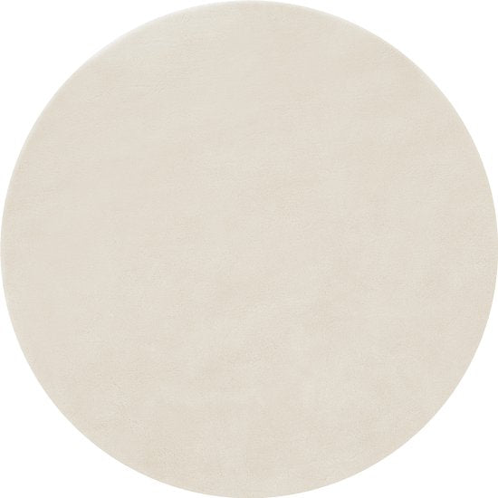 tectake® Tapis à poils courts - Rond - Ø120 cm - Crème - 1630 g/m² de poids de poils - Tapis pour le salon, la chambre à coucher, la salle à manger - Facile d'entretien et lavable - Sous-couche antidérapante - Antiallergique - Diverses tailles et couleurs