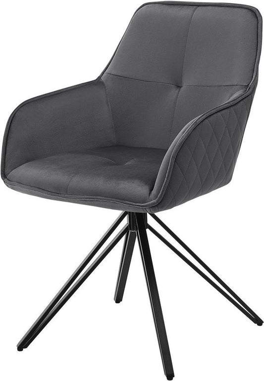 Chaise pivotante de salle à manger Clyde - Gris foncé