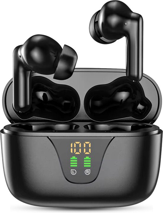 Écouteurs Golden Sound sans fil - Écouteurs sans fil - Écouteurs Bluetooth - Suppression active du bruit - Écouteurs pour le sport - Écran LED - Fonction tactile - Convient à tous les smartphones et ordinateurs portables