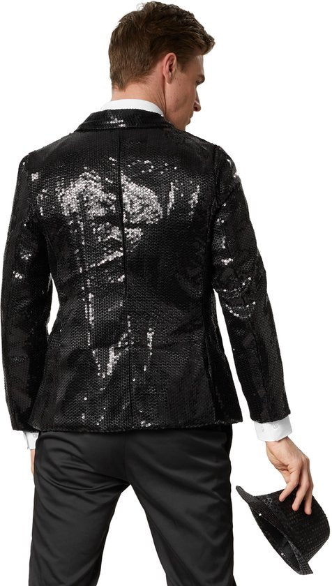 dressforfun - Manteau à paillettes homme noir L - Déguisement costume halloween partywear carnaval costume partywear - 303938