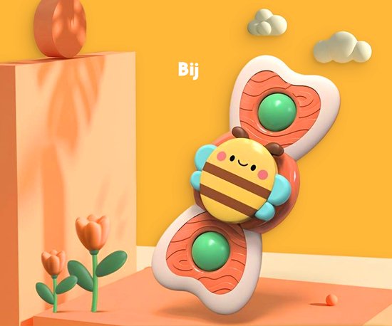 Frummel Fidget Spinners XL avec ventouse - Jouets de bain - Jouets sensoriels - Jouets de Fidget - Spinner de bain - Spinner de Fidget pour fenêtre de voiture - 3 pièces