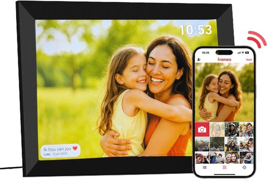 Cadre photo numérique UMBRION - Frameo - 10.1 inch - 32 GB - Cadre photo numérique avec Wifi - Cadre photo numérique - Cadre photo numérique Frameo - Cadre photo numérique - Cadres photo numériques