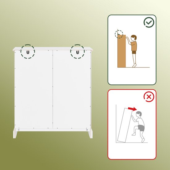SoBuy Meuble bas pour évier, salle de bain, 60 cm, petit meuble de rangement sous évier avec étagères réglables, meuble compact pour évier, résistant à l'humidité, en bois, blanc, BZR205-W