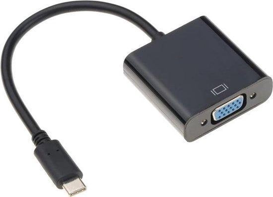 Techvavo® Adaptateur USB C vers VGA - USB C vers VGA - Full HD 1080P - Mâle vers Femelle - Noir