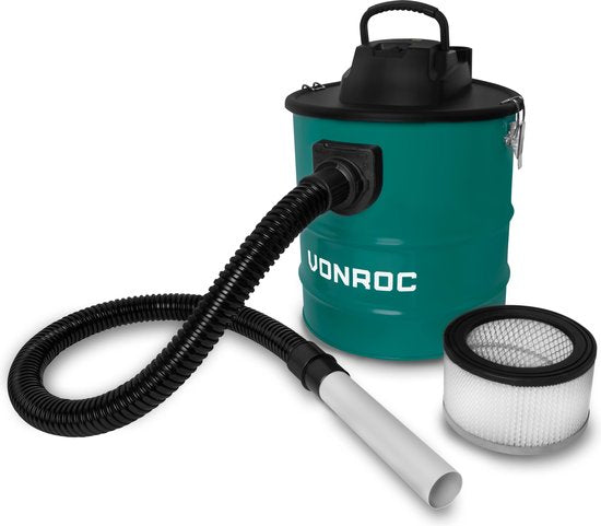 VONROC Aspirateur de cendres 1600W - Capacité 20L - Câble d'alimentation 3m - Pour cheminée, foyer, barbecue et atelier