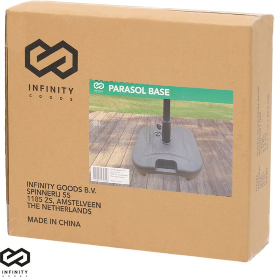 Infinity Goods Base de parasol - remplissable - 40KG - compacte et stable - support de parasol - plastique - anthracite