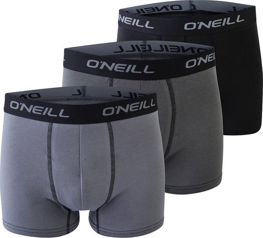 Boxer O'Neill Hommes - Pack de 3 - Taille S - Gris/Noir
