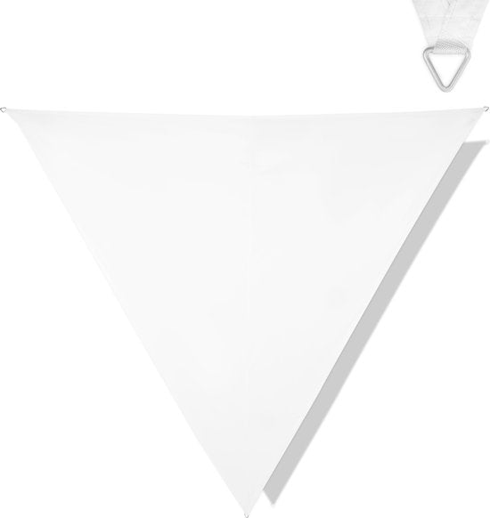 VONROC Premium Toile d'ombrage - Triangle - ∆ 360 cm - Hydrofuge - Blanc - Sac de rangement et cordon de fixation inclus