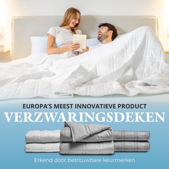 Couverture pondérée Ella 7 kg - Couverture pondérée en coton OEKO-TEX 135 x 200 cm - Couverture pondérée - Blanc