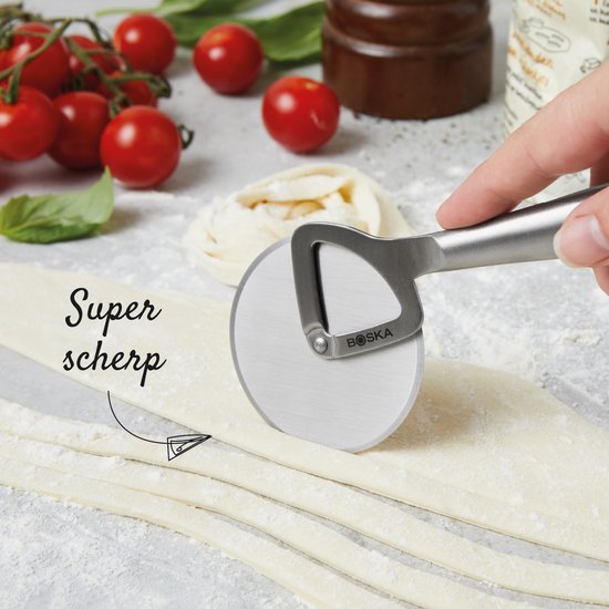 Coupe-pizza Boska Copenhagen - Lavable au lave-vaisselle - Rouleau - Ne vacille pas - Acier inoxydable