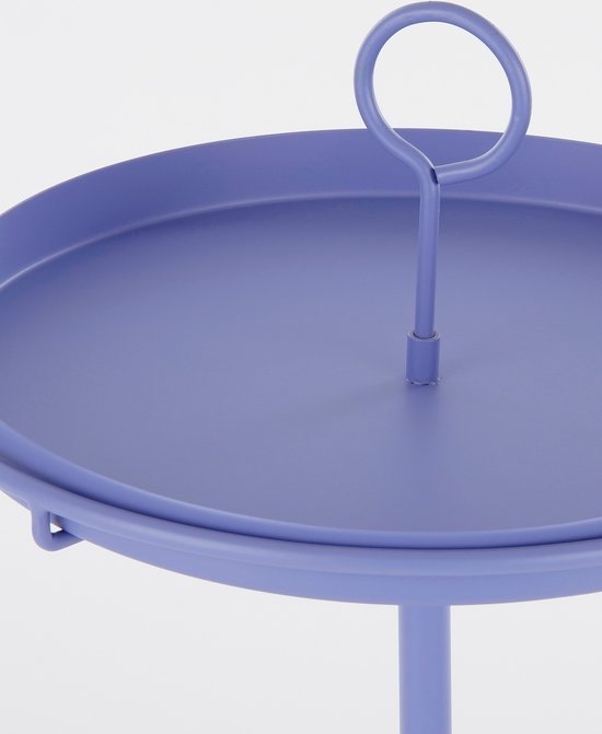 Mica Decorations Aston Table d'appoint avec plateau amovible - H42 x Ø31 cm - Métal - Lilas