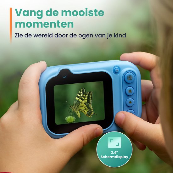 ODESSEY Caméra étanche pour enfants - avec trépied - Full HD - Caméra selfie - Carte SD 32 Go - Photo - Vidéo - Jeux - Caméra numérique pour enfants - Caméra photo pour enfants - Bleu