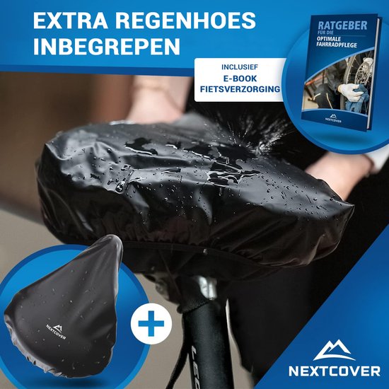 NEXTCOVER® New Universal gel saddle cover bike including rain cover [memory foam] - Housse de selle imperméable avec rembourrage multicouche - Housse de selle imperméable pour selle de vélo pour hommes et femmes - Slim