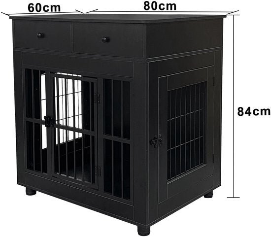 Niche de salon HuisenDier - Chien/Chat - 80 cm x 60 cm x 84 cm - Noir