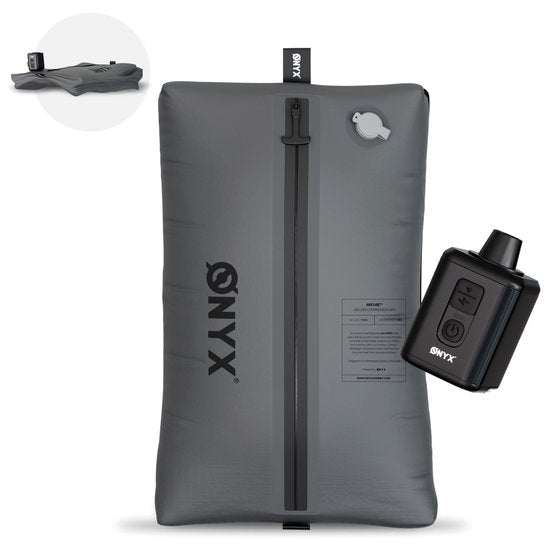 ONYX Aircube™ Vacuum Packing Cube - 1 pièce - Comprend une pompe de compression sans fil - Pour les valises et les sacs - Organisateur de valises - Compression des bagages et des sacs à dos - Gris