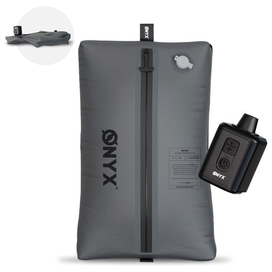 ONYX Aircube™ Vacuum Packing Cube - 1 pièce - Comprend une pompe de compression sans fil - Pour les valises et les sacs - Organisateur de valises - Compression des bagages et des sacs à dos - Gris