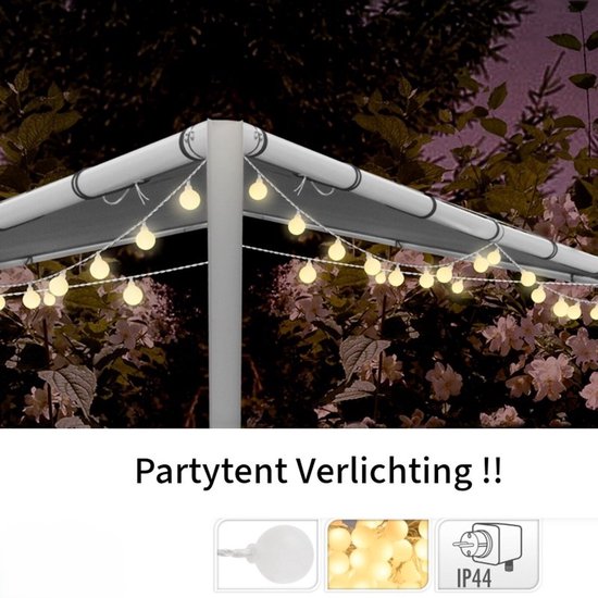 Ceruzo Party Lights 16 mètres - 80 lumières - Tente de fête - Blanc chaud-LED- Eclairage extérieur
