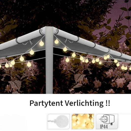 Ceruzo Party Lights 16 mètres - 80 lumières - Tente de fête - Blanc chaud-LED- Eclairage extérieur