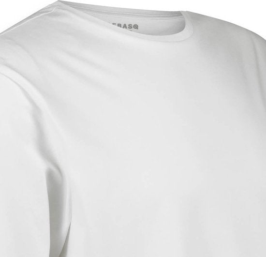 LEBASQ - T-shirt Miles' pour hommes - 3 packs - avec col ras du cou - Extra long - Convient comme sous-maillot - Blanc - XL - Coton