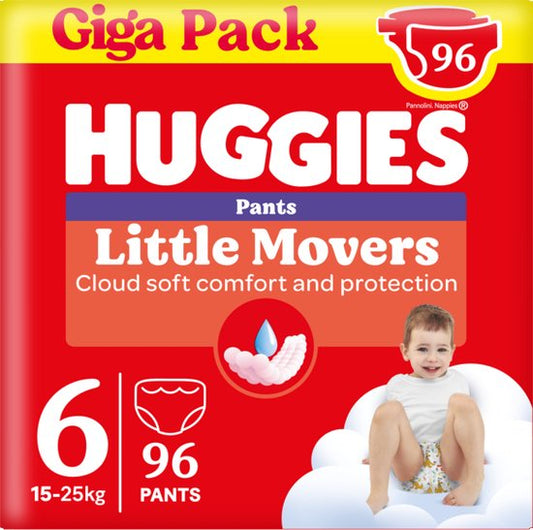 Culotte de protection Huggies® Little Movers, Taille 6 (15 à 25 kg), 96 culottes de protection avec motifs Disney©, Giga pack
