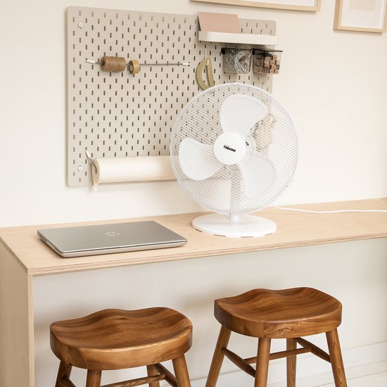 Ventilateur de table 40 cm - 3 vitesses - Oscillation 85° - Tristar VE-5727 - Blanc