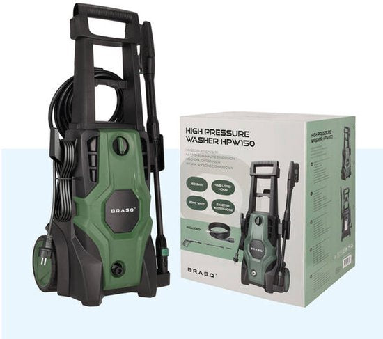 BRASQ HPW 150 nettoyeur haute pression - Nettoyeur de terrasse - Pulvérisateur haute pression - 2000W - 150 bar - 468 L/H - Kit complet