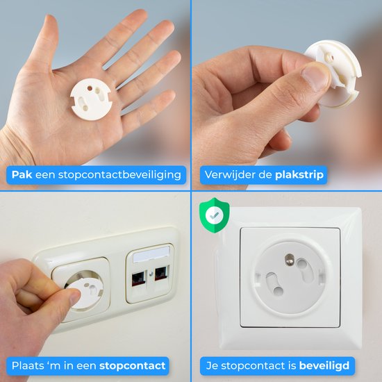 Nuvance Protection des prises - 24 pièces - pour la Belgique - Protection de l'enfant - BE - Protection des prises - Blanc