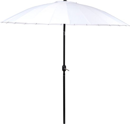 Camp Active Parasol - Parasol pour balcon et terrasse - ⌀250 x 240 cm - Parasol à bâtons - Parasol sans pied - Blanc