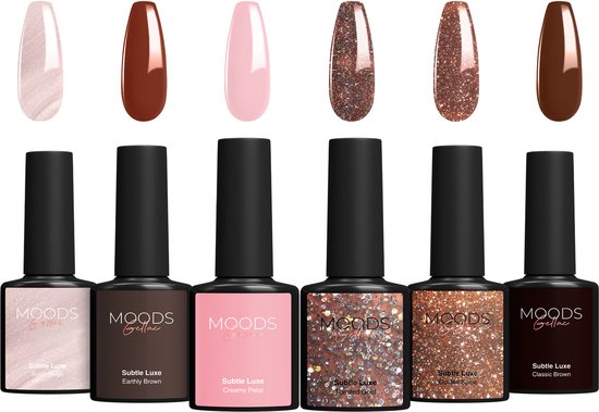 Moods Gellac 6-Piece Set - Gel Nail Polish Starter Pack - Gel Nail Polish - 8ML - Subtle Luxe - Gellac - Nails - Chic Colours - HEMA & TPO-free