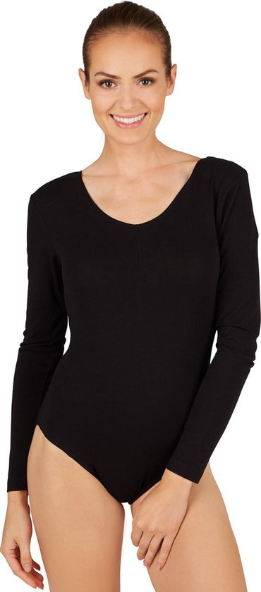 dressforfun - Shapewear - Body - Chemise - Body à manches longues et col rond pour femmes - Noir - M