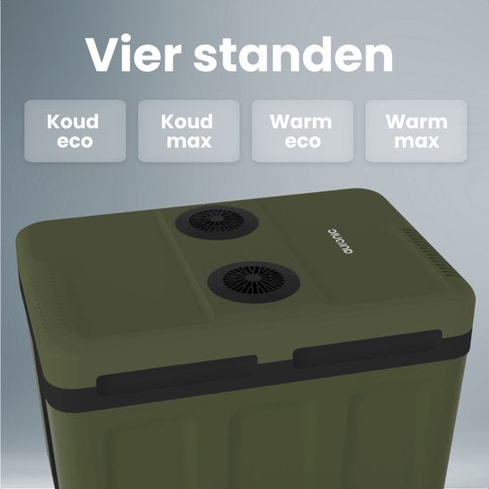 Auronic Coolbox électrique 12V et 230V - 40L - Réfrigérateur de voiture - Camping - Refroidissement et chauffage - Frigobox - Vert