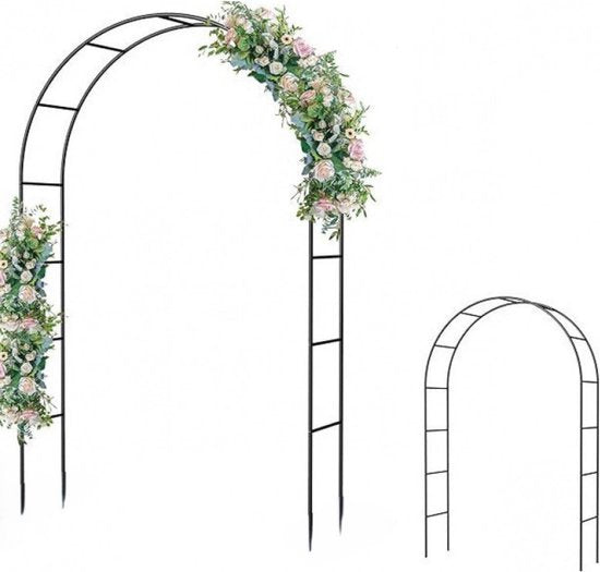 Ceruzo Arche de rosier 140 x 240 cm - Aide à l'escalade en métal pour rosiers et plantes grimpantes - Cadre peint par poudrage