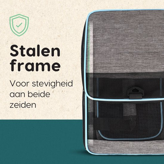 Volcan Travel Bag Cat - Panier de voyage en coton - Sac de transport pour chat ou petit chien - Panier de voyage pour chat - Gris