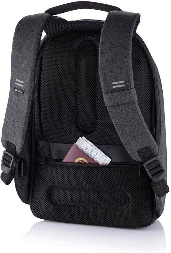 XD Design Bobby Hero XL - Sac à dos antivol pour ordinateur portable 21,5 litres - Noir - Résistant à l'eau - Avec port de charge USB - 17 pouces