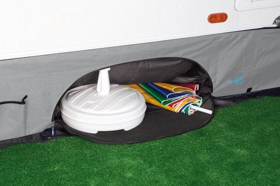 Bo-Camp - Coupe-tirage pour caravane - Universal deluxe - Avec compartiment de rangement